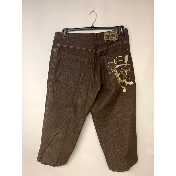 Vintage DISS JEANS Y2K Baggy Graphics Skater Grunge Hip Hop Retro Rock SZ 38 - Picture 1 of 10